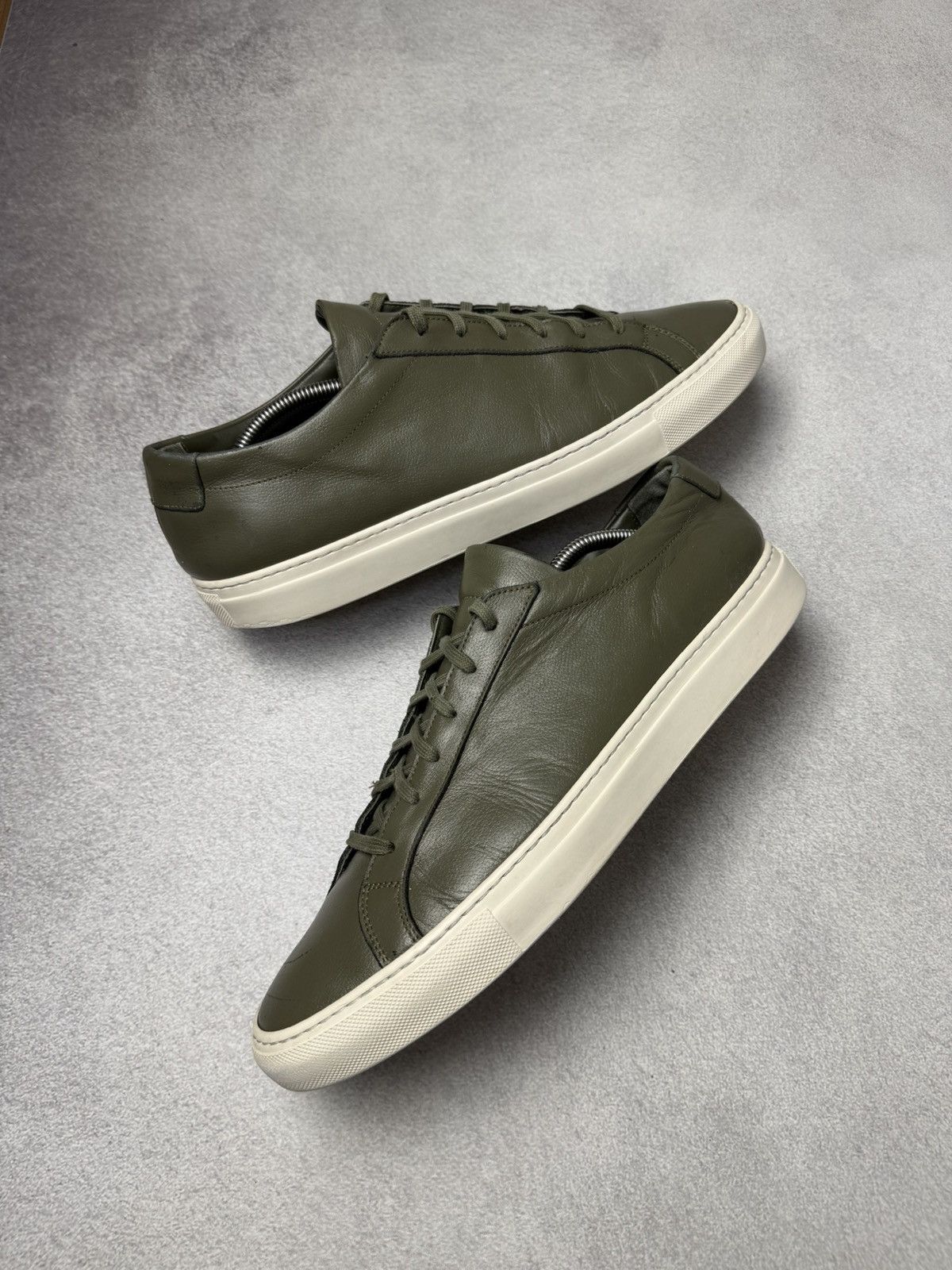 Common Projects Common Projects Achilles Olive Leather Sneakers Size US12 Size US 12 / EU 45 - 3 Thumbnail