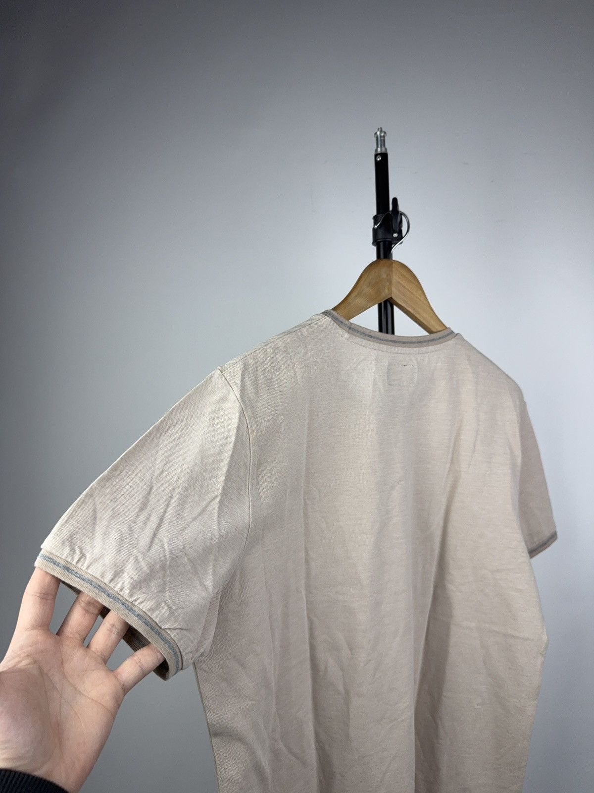 Hackett Luxury Hackett Basic London Beige Classic Fit Cotton T-Shirt Size US M / EU 48-50 / 2 - 9 Thumbnail