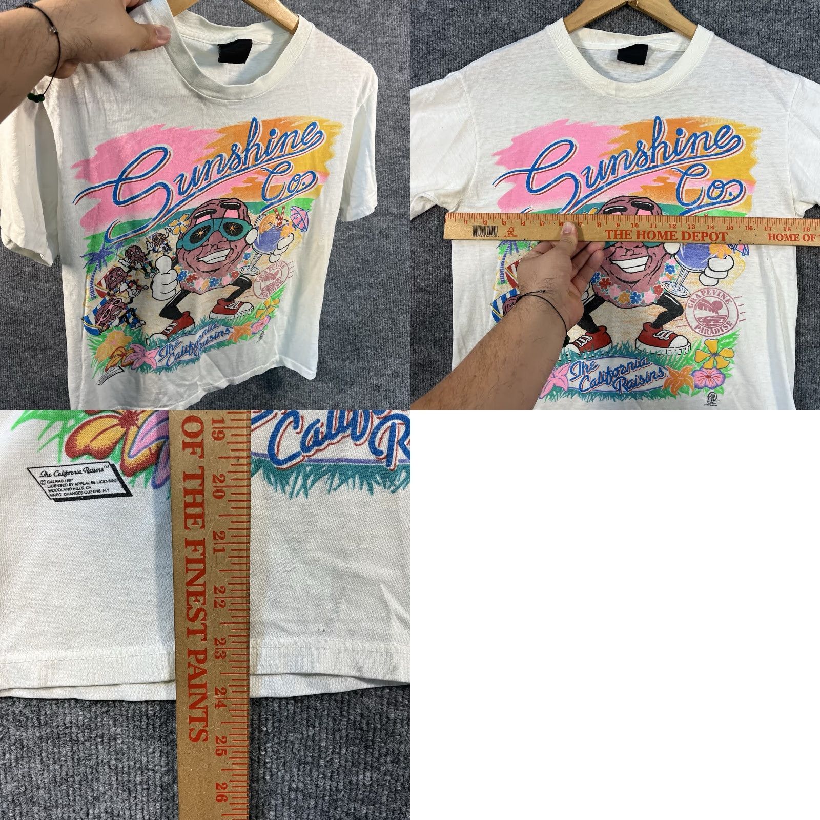 Changes VINTAGE California Raisins VTG 1987 T-Shirt Small White Cartoon 80s 90s Men Shirt Short Sleeve Size US S / EU 44-46 / 1 - 8 Thumbnail