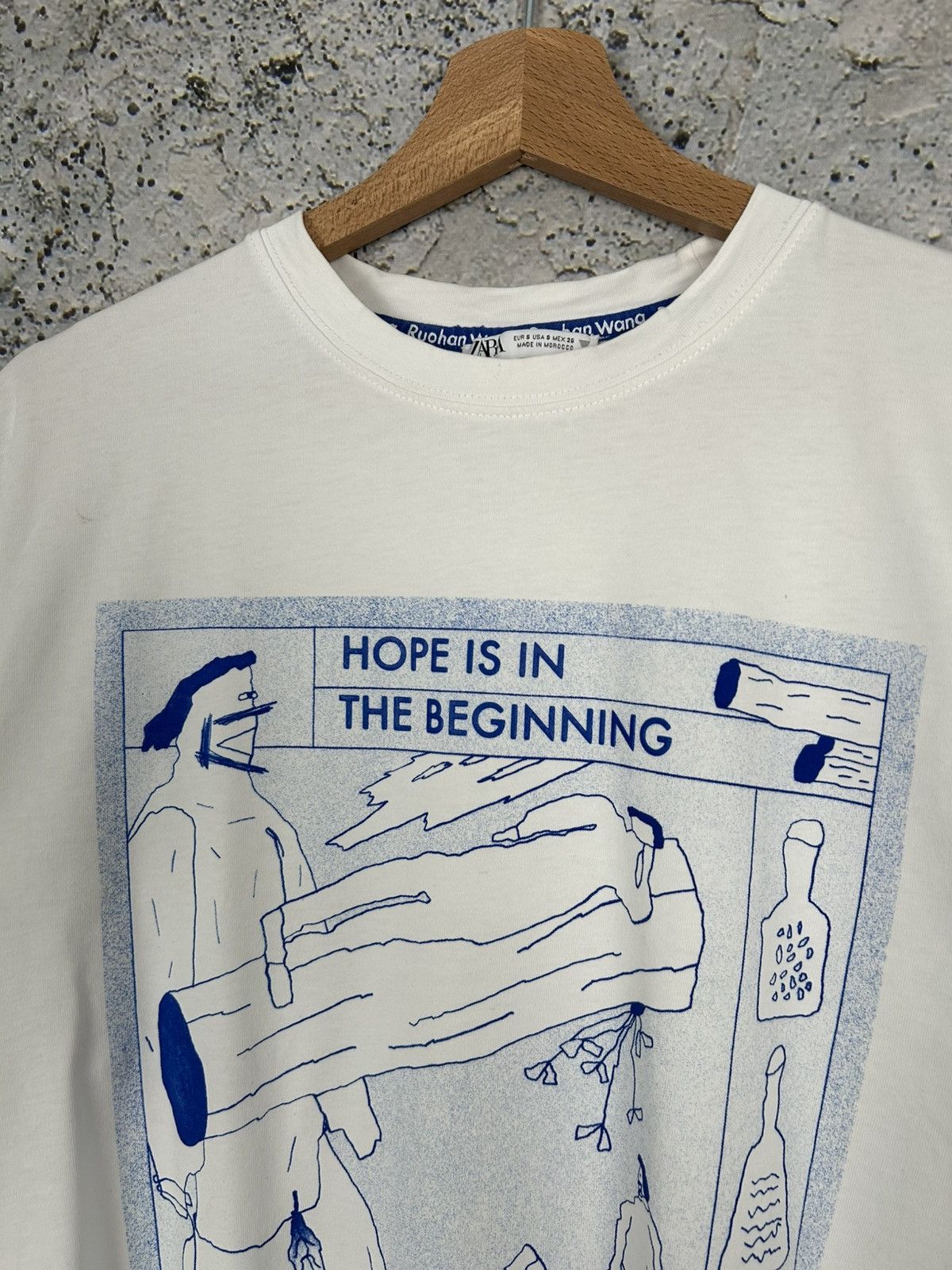 Zara Zara Rouchan Wang Avant Garde Abstract Graphic Tee Grunge Size US S / EU 44-46 / 1 - 3 Thumbnail