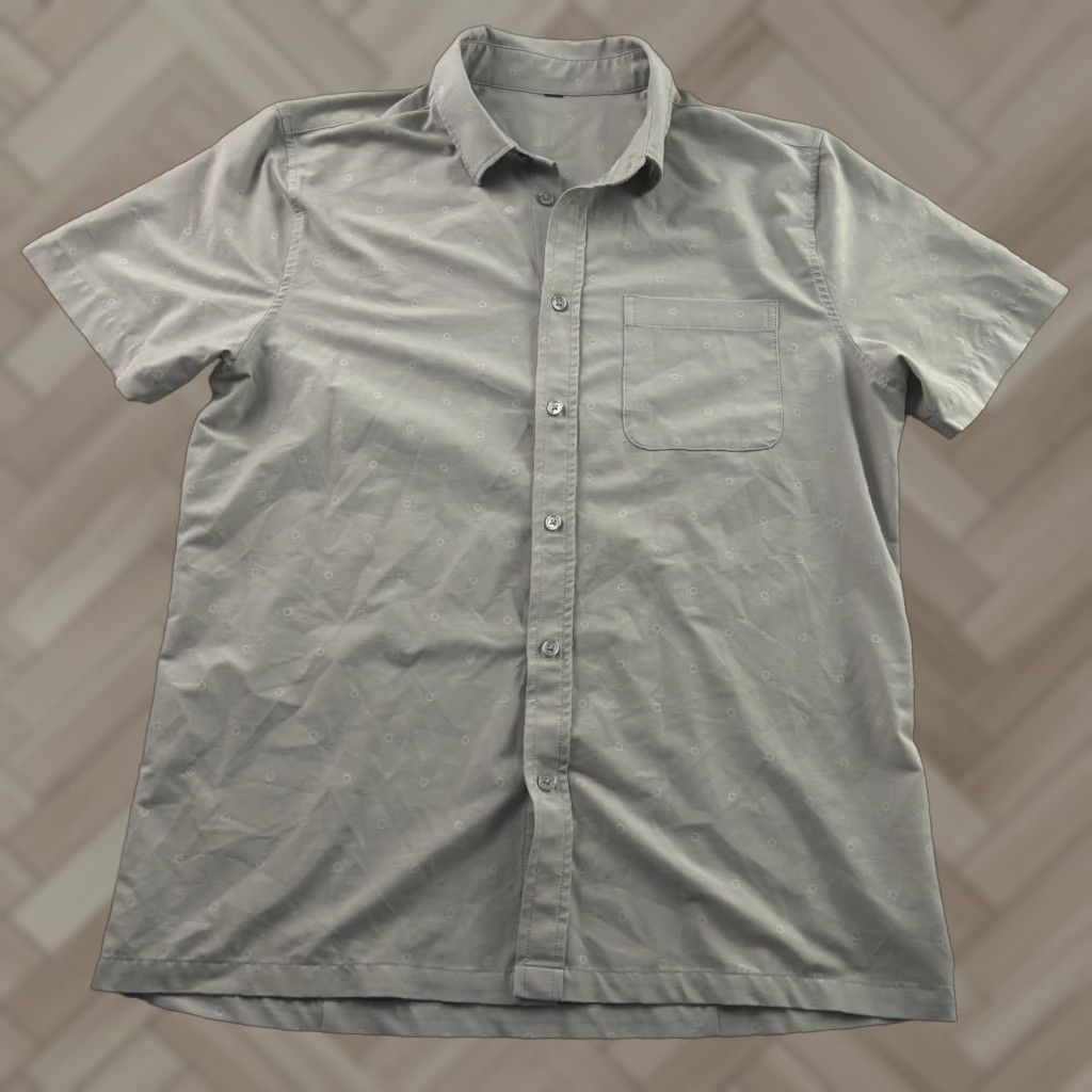 Vuori Vuori Bridge Short Sleeve Button Down Shirt Men's Medium Khaki Beige Size US M / EU 48-50 / 2 - 1 Thumbnail