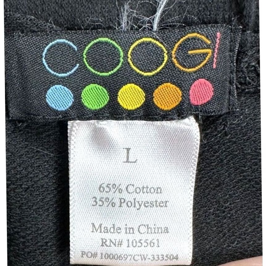 Coogi VINTAGE Coogi Pants Women Flared Leg Black High Rise Belted Pockets Logo Graphic EUC Size 36" / US 14 / IT 50 - 3 Thumbnail
