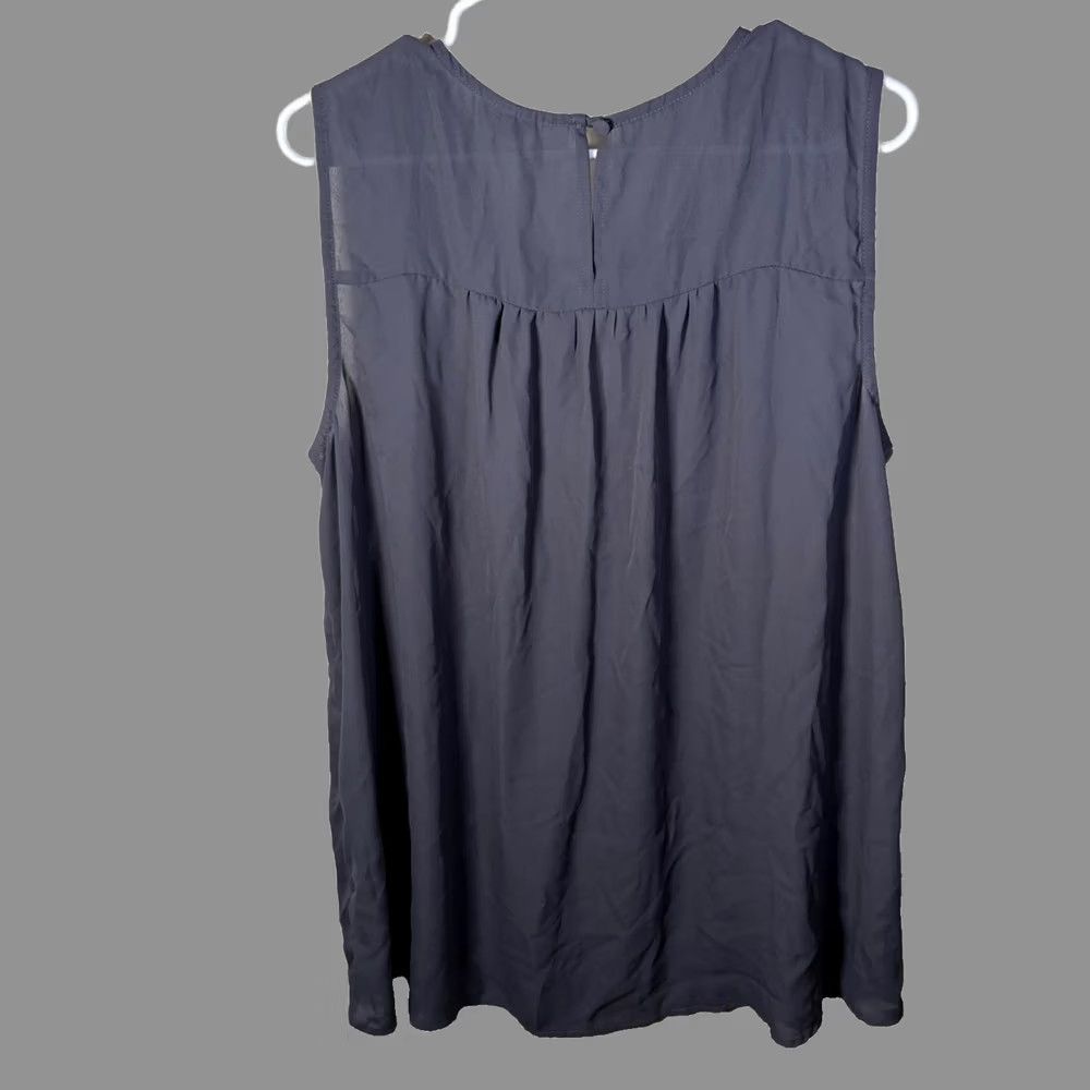 Torrid Tank Top Women's 1x Gray Metallic Keyhole Sleeveless Lightweight Shirt, Women's (Size Xl)
