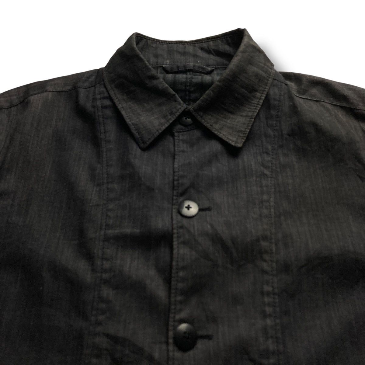Issey Miyake 🇯🇵 VINTAGE INTERMEZZO BUTTON UP ABSTRACT DENIM CHORE JACKET Size US L / EU 52-54 / 3 - 3 Thumbnail