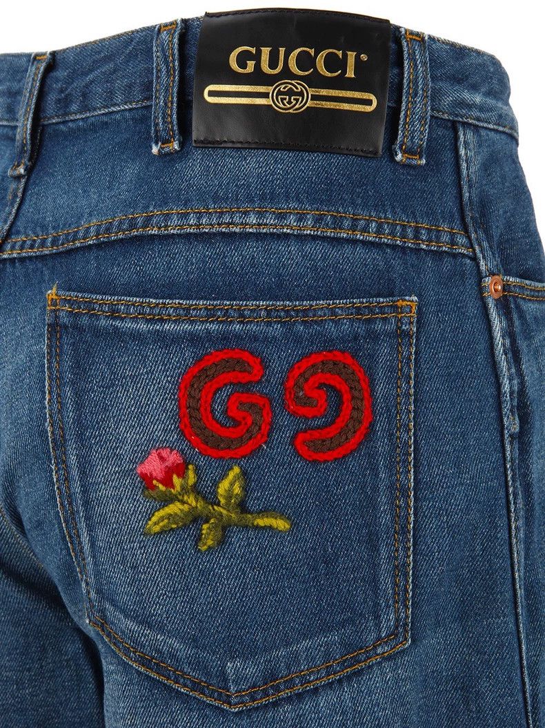 Gucci Gucci Washed embroidered wide-leg jeans Size 26" / US 2 / IT 38 - 3 Thumbnail