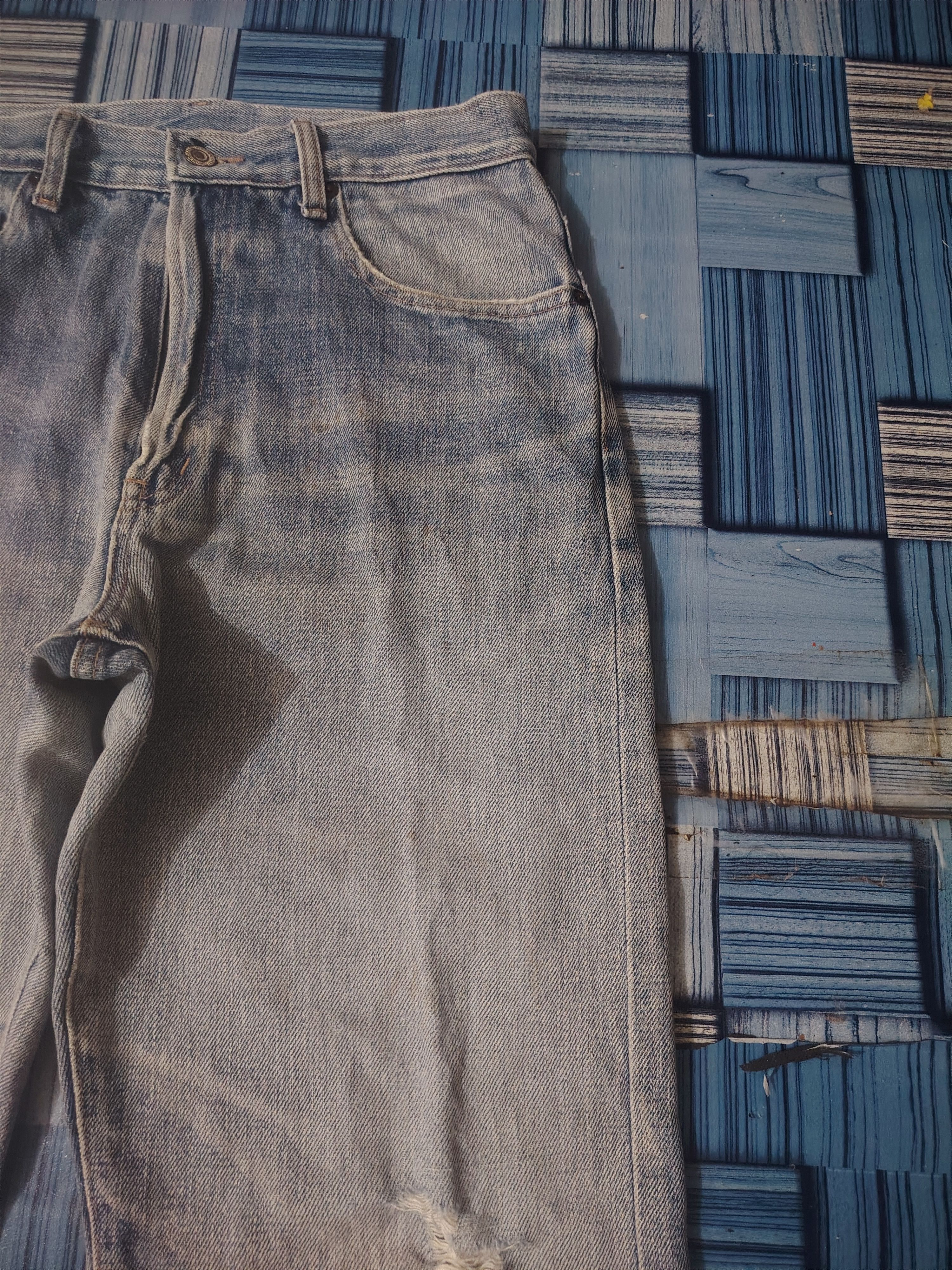 Spellbound Distressed Jeans Spellbound Rare Green line Selvedge Jeans Size US 29 - 5 Thumbnail
