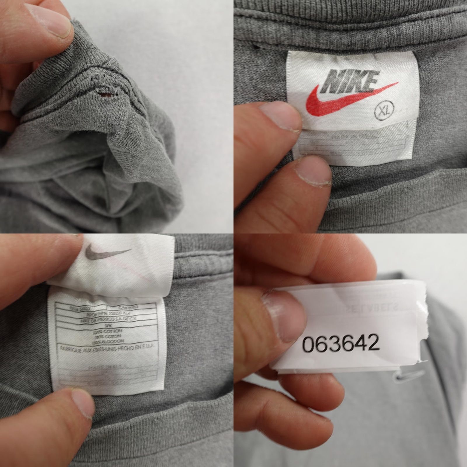 Nike VINTAGE Nike T-Shirt Mens XL Short Sleeve Crewneck Gray 90s Sports Distressed Made in Mexico Size US XL / EU 56 / 4 - 8 Thumbnail