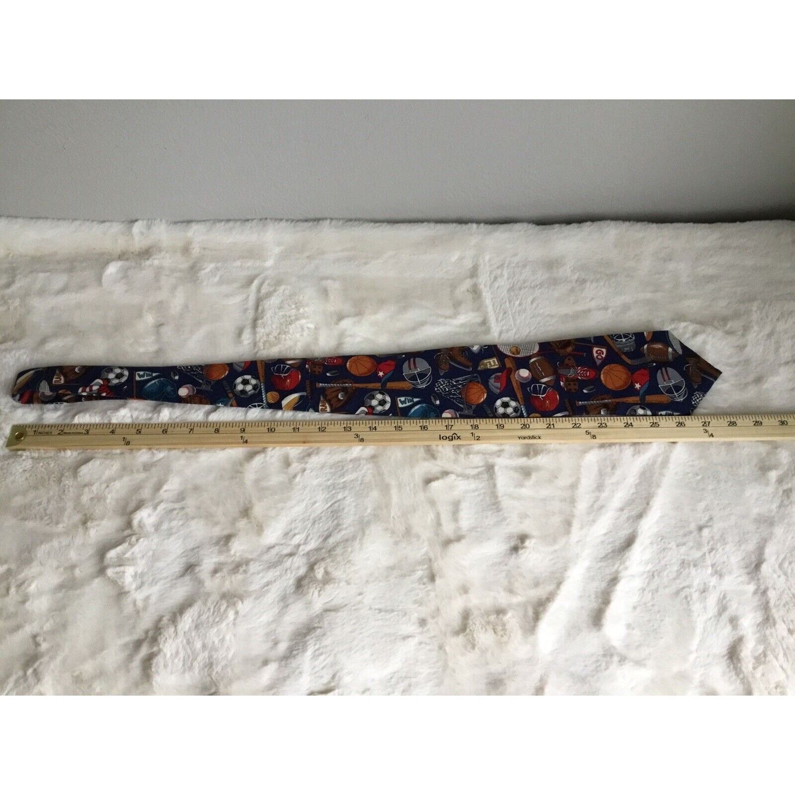 & Other Stories Bean McGee Tie Sports Football Baseball Hockey 100% Cotton Size ONE SIZE - 7 Thumbnail
