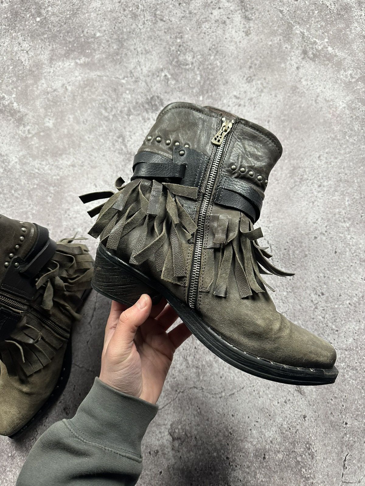 A.S.98 💀RARE💀 A.S 98 Vintage Leather Western Boots Avant Garde Size US 7 / EU 40 - 10 Thumbnail