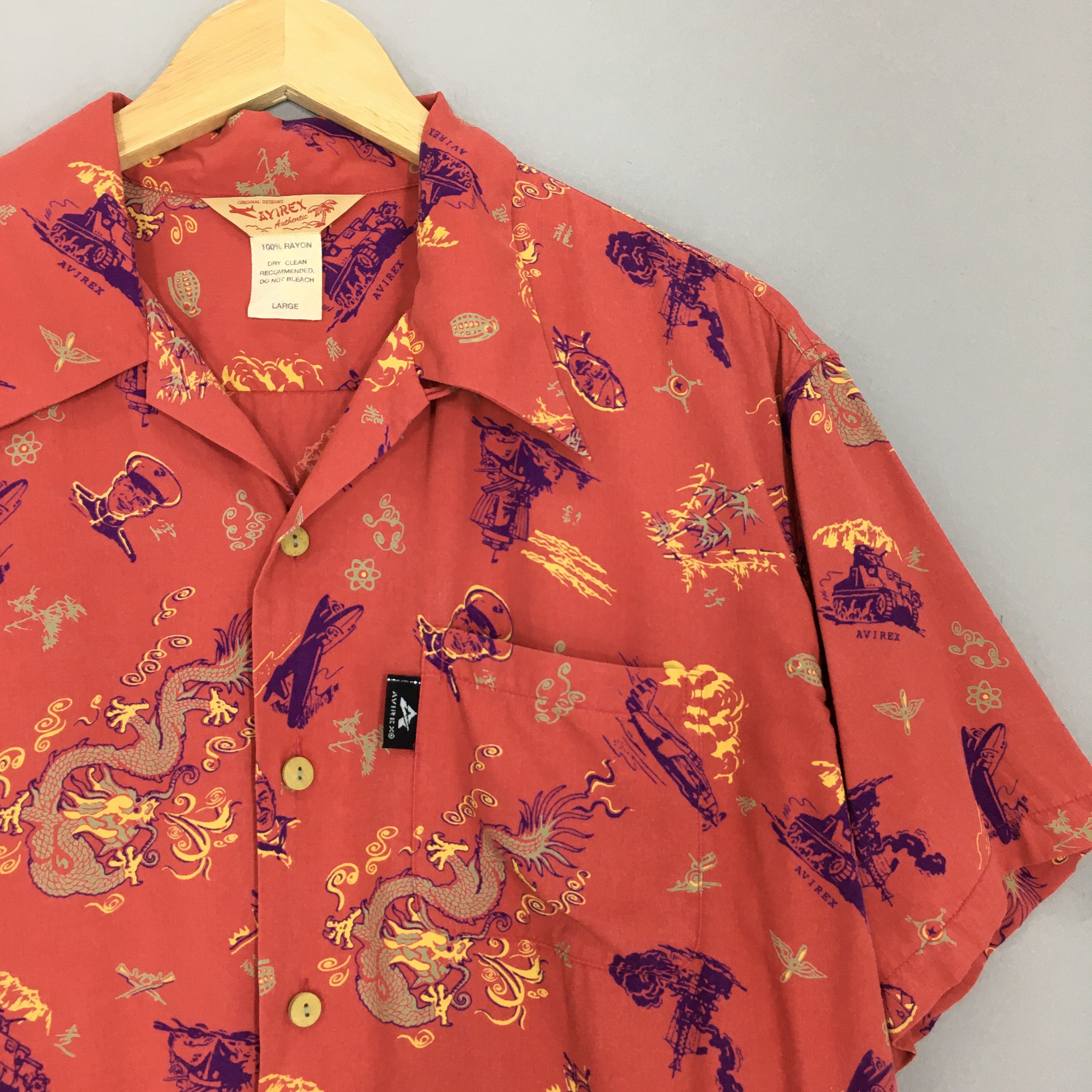 Avirex × Japanese Brand Vintage Avirex Dragon Hawaiian Rayon Shirt Large Size US L / EU 52-54 / 3 - 2 Thumbnail