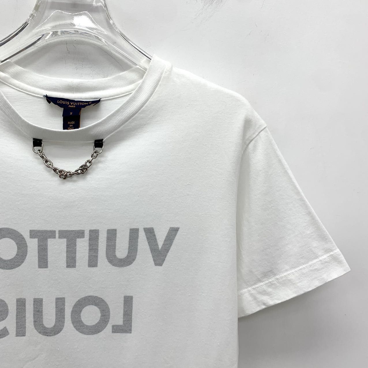 Louis Vuitton Louis Vuitton White Logo Cotton Short Sleeve T-shirt K26WX Size S / US 4 / IT 40 - 3 Thumbnail