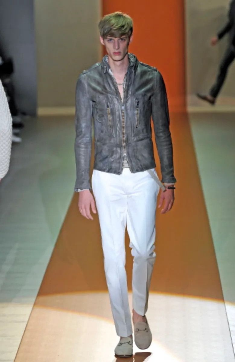 Gucci SS2011 Gucci Brown Eroded Leather Premium Jacket by Frida Giannini Size US M / EU 48-50 / 2 - 2 Thumbnail