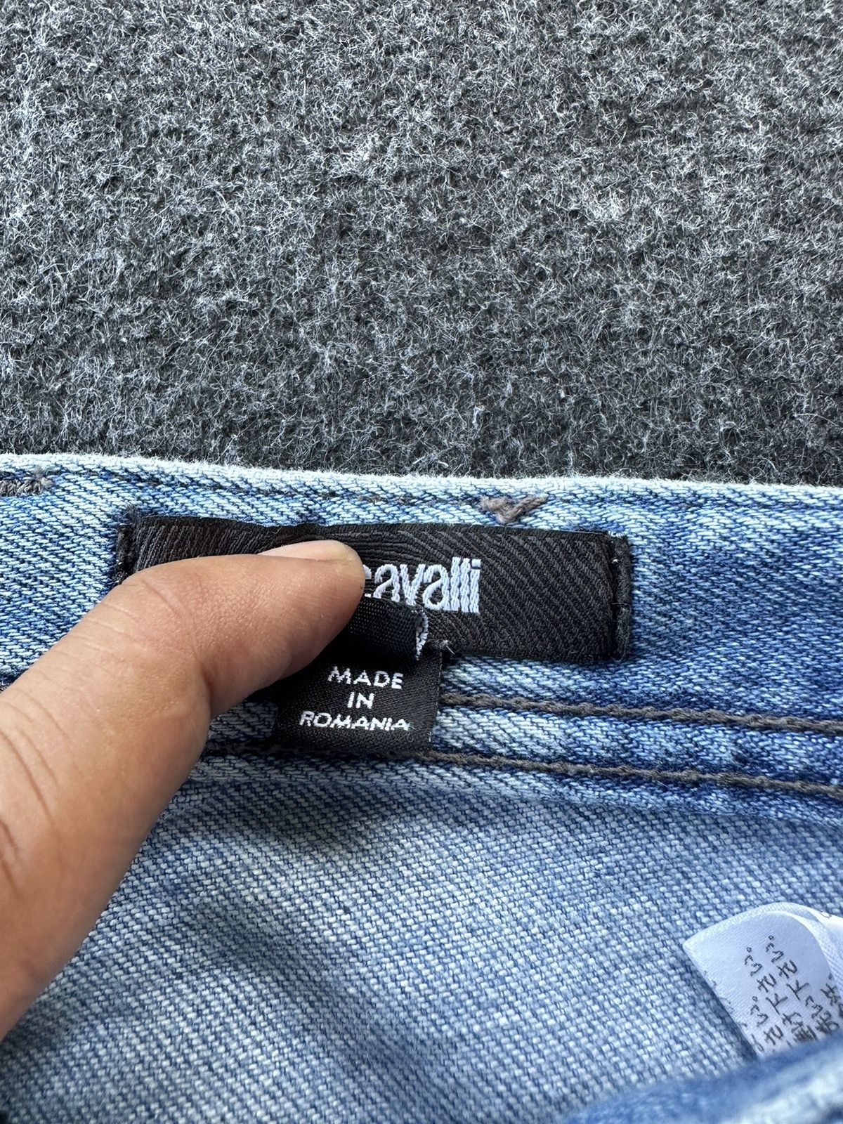 Just Cavalli Thrashed Paint Splatter Distressed Skinny D288