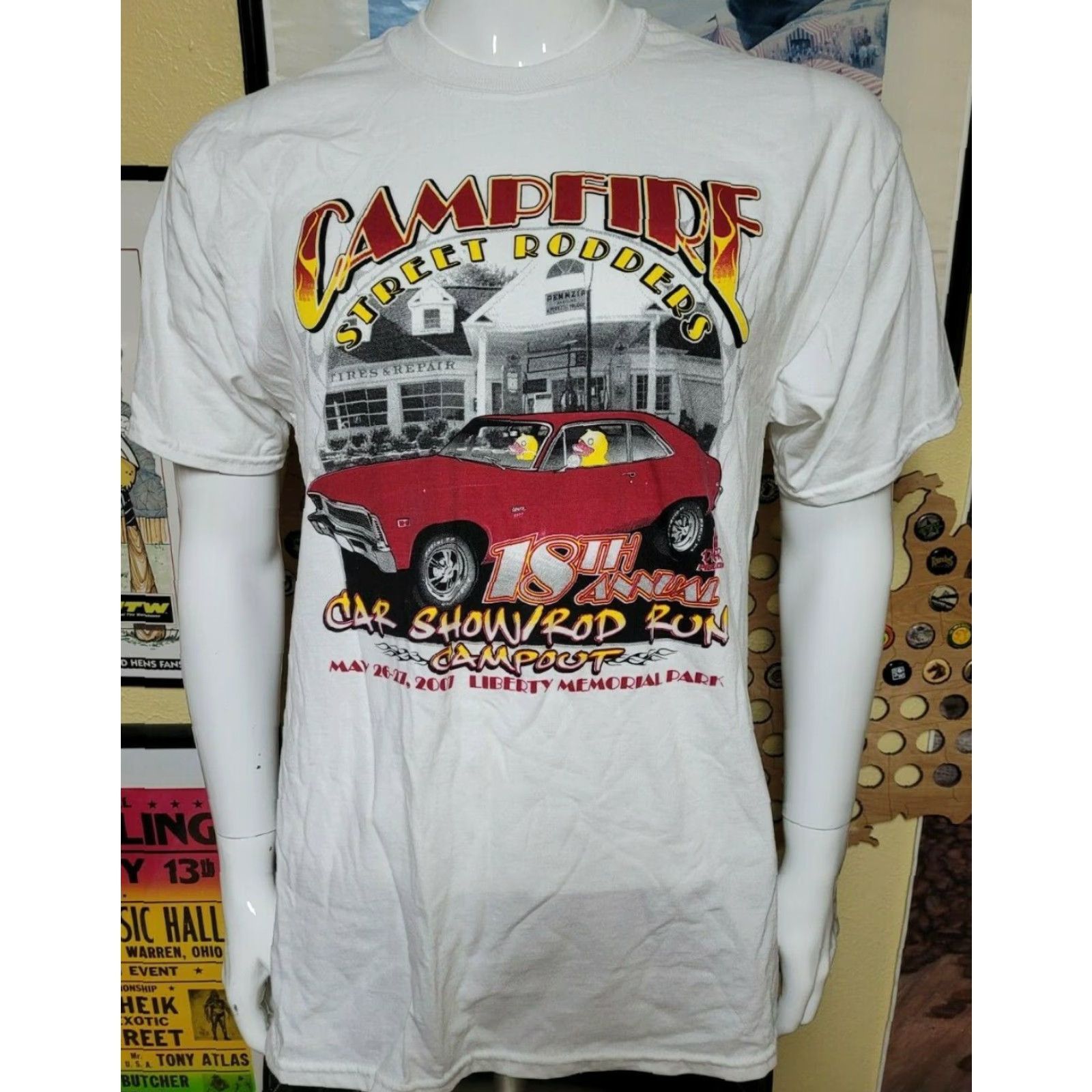 Jerzees VINTAGE Campfire Street Rodders Car Show Rod Run 2007 T Shirt Large Warren Youngstown OH Size US L / EU 52-54 / 3 - 2 Thumbnail