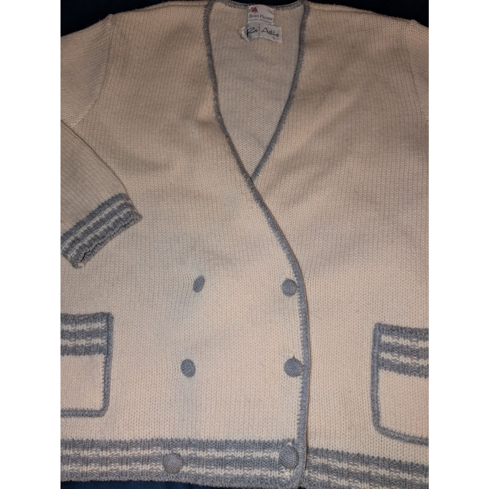 Evan Picone Vintage Evan-Picone Cardigan Sweater Med Wool Roos Atkins Size M / US 6-8 / IT 42-44 - 2 Thumbnail