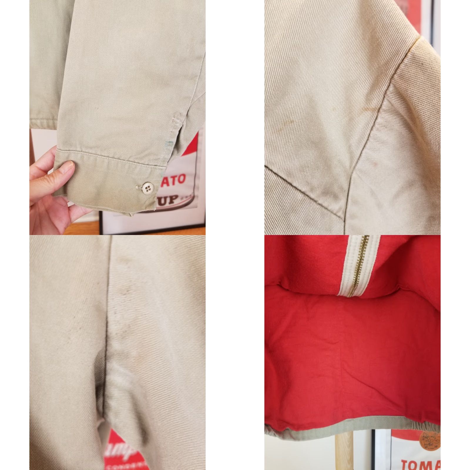 Vintage VINTAGE TUFNUF JACKET Mens Bomber Jacket Cotton Beige Detroit 50's L 21in 25in 24in 24in Flannel Lined Cap CTN Size US L / EU 52-54 / 3 - 9 Thumbnail
