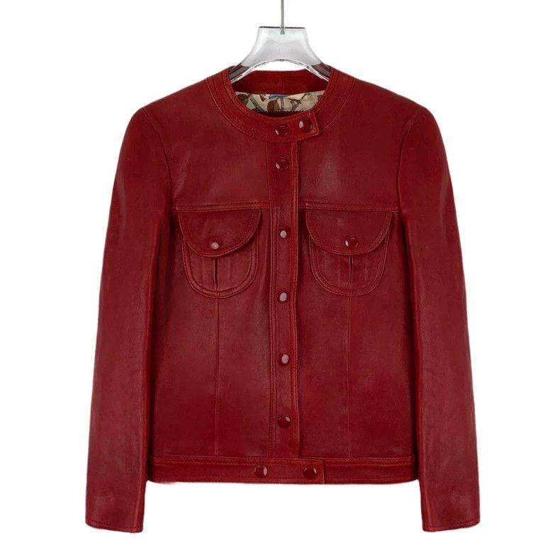 Gucci Gucci Red sheep leather single-breasted long-sleeved leathe Size XS / US 0-2 / IT 36-38 - 1 Thumbnail