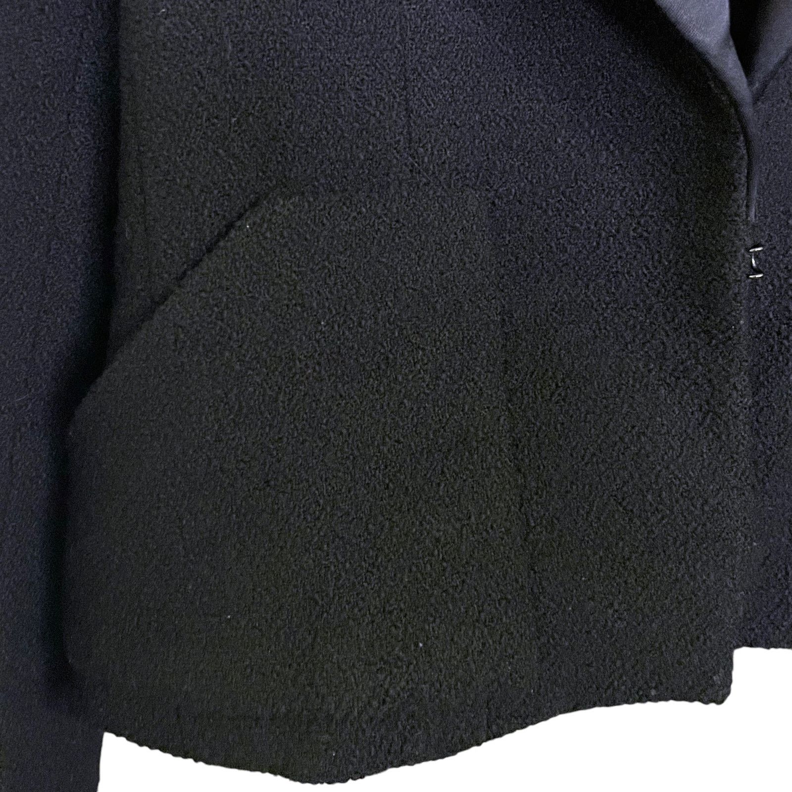 CHANEL Vintage Boucle Black Wool Boucle Dinner Jacket Blazer