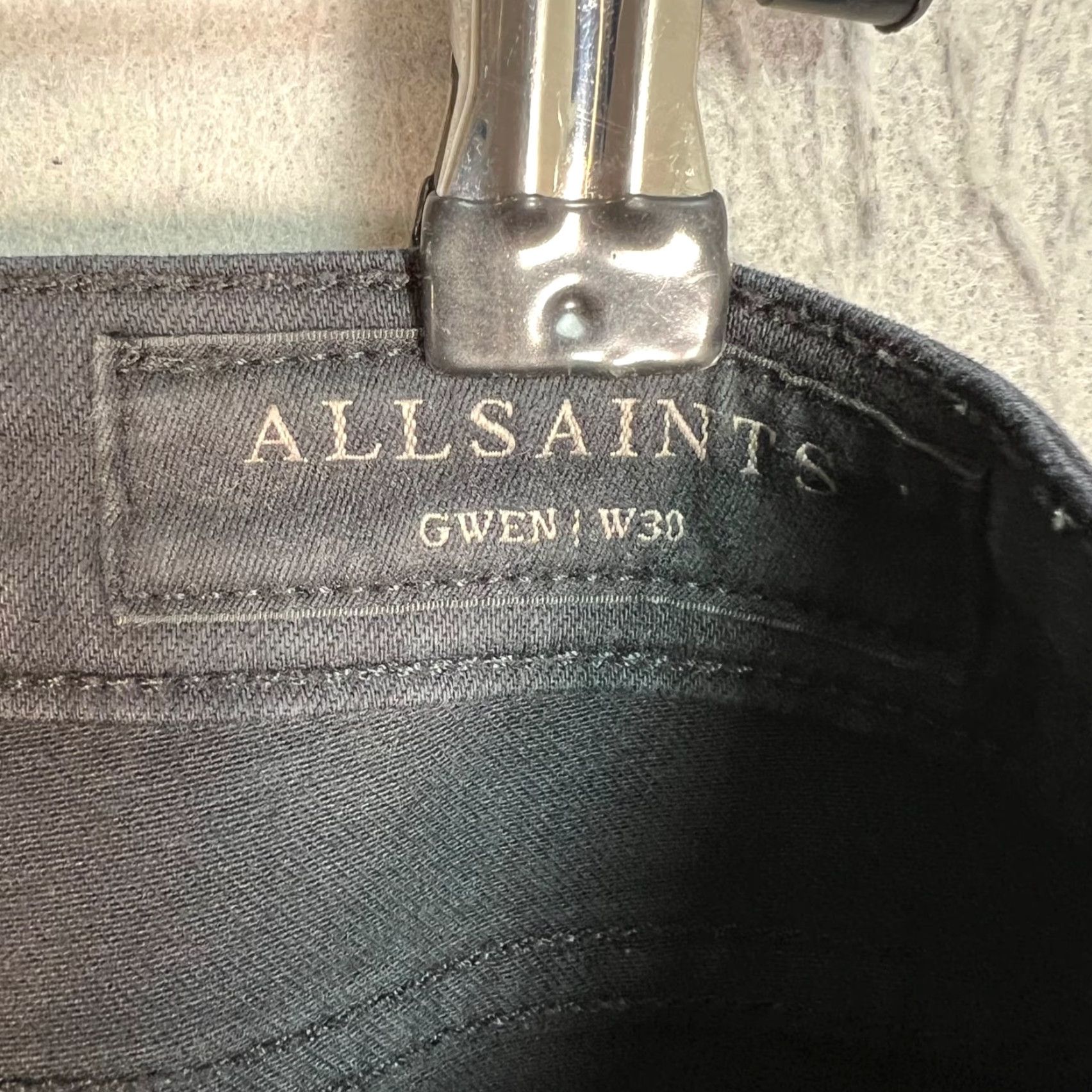 Allsaints AllSaints Womens 30 Gwen Skinny Cargo Jeans Black Cotton Blend Pants Size 30" / US 8 / IT 44 - 3 Thumbnail