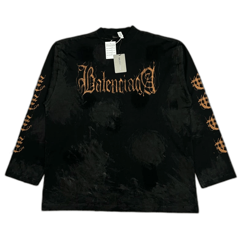 Balenciaga Balenciaga Flame Sanskrit Long Sleeve Shirt Size US M / EU 48-50 / 2 - 1 Thumbnail
