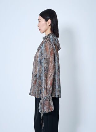 Saint Laurent Paris o1la1rc1a0226 819584 Blouse in Paisley Silk Georgette Size XS / US 0-2 / IT 36-38 - 3 Thumbnail
