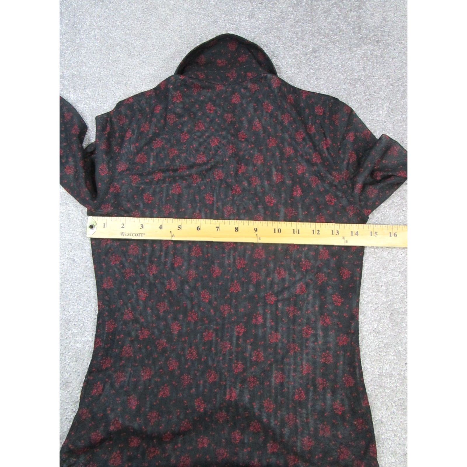 Madewell Madewell Shirt Womens XS Black Red Floral Button Up Blouse Size XS / US 0-2 / IT 36-38 - 5 Thumbnail