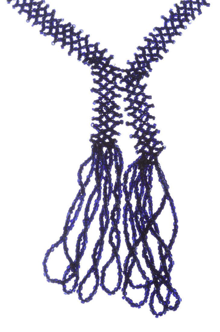 Designer Victorian Jet Seed Bead Flapper Tassel Necklace Size ONE SIZE - 3 Thumbnail
