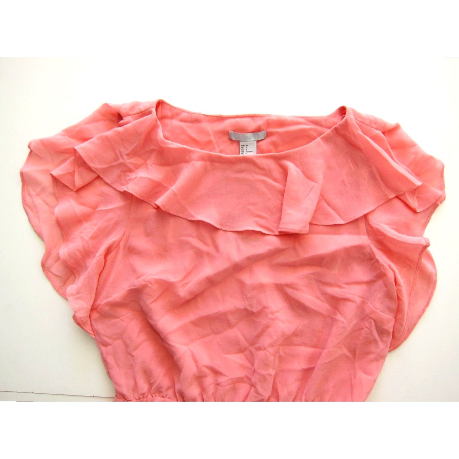 H&M NWT H&M Pink Satin Sheer Cap Sleeve Sheath Empire Shift Tunic Sun Dress 4 Size S / US 4 / IT 40 - 7 Thumbnail