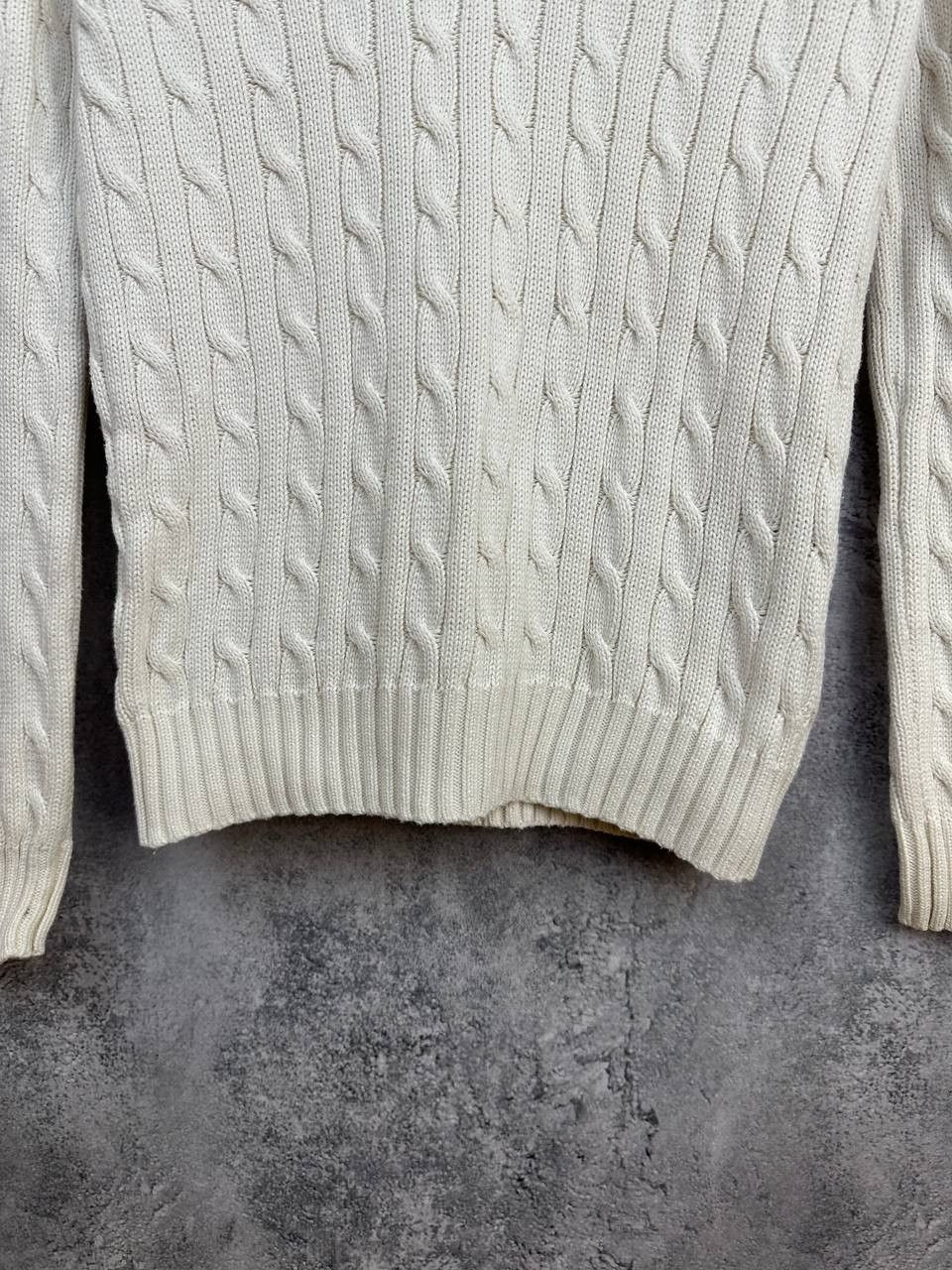 Ralph Lauren Sport Ralph Lauren Sport Cable Knit V-Neck VIntage Ivory Sweater Size M / US 6-8 / IT 42-44 - 6 Thumbnail