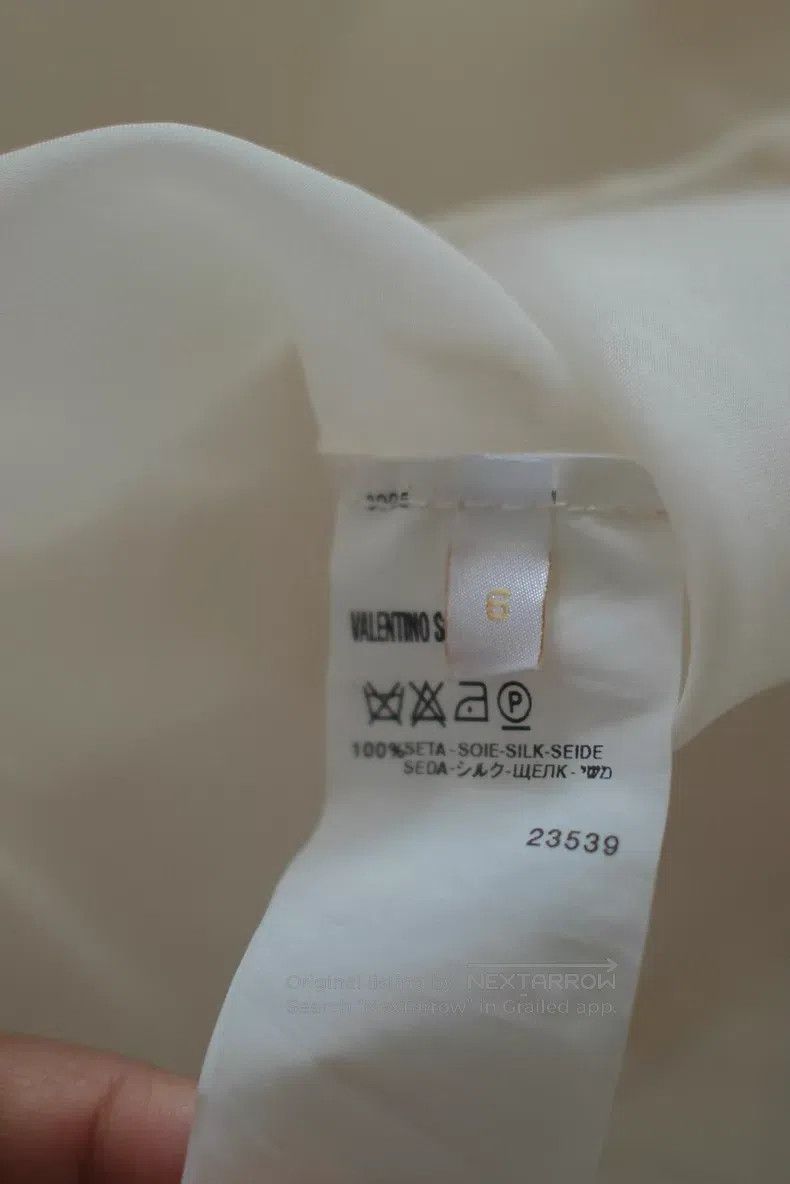 Valentino Valentino Silk pearl diamond-encrusted lace puff sleeve sh Size S / US 4 / IT 40 - 7 Thumbnail