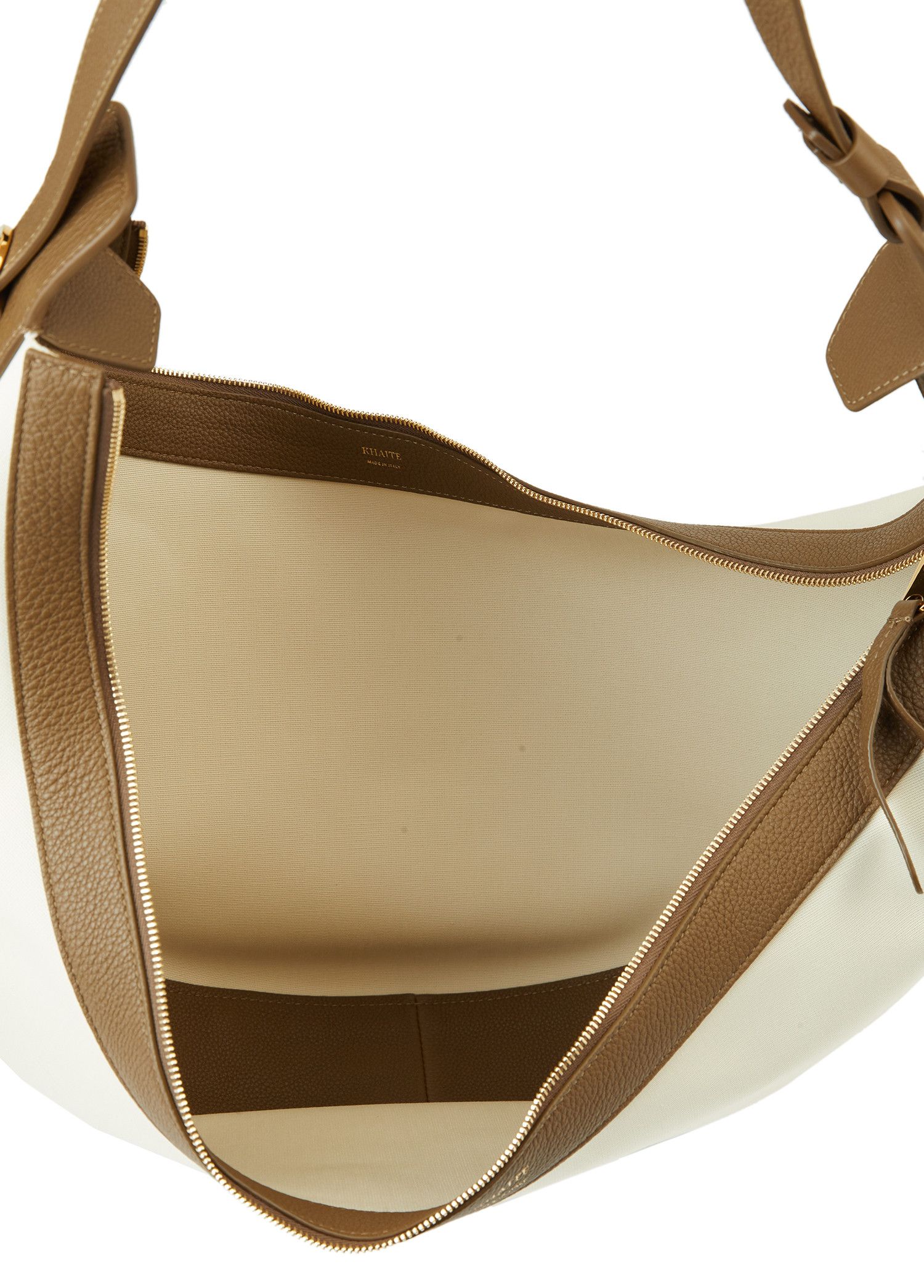 KHAITE KHAITE Augustina beige large canvas & leather shoulder bag Size ONE SIZE - 5 Thumbnail