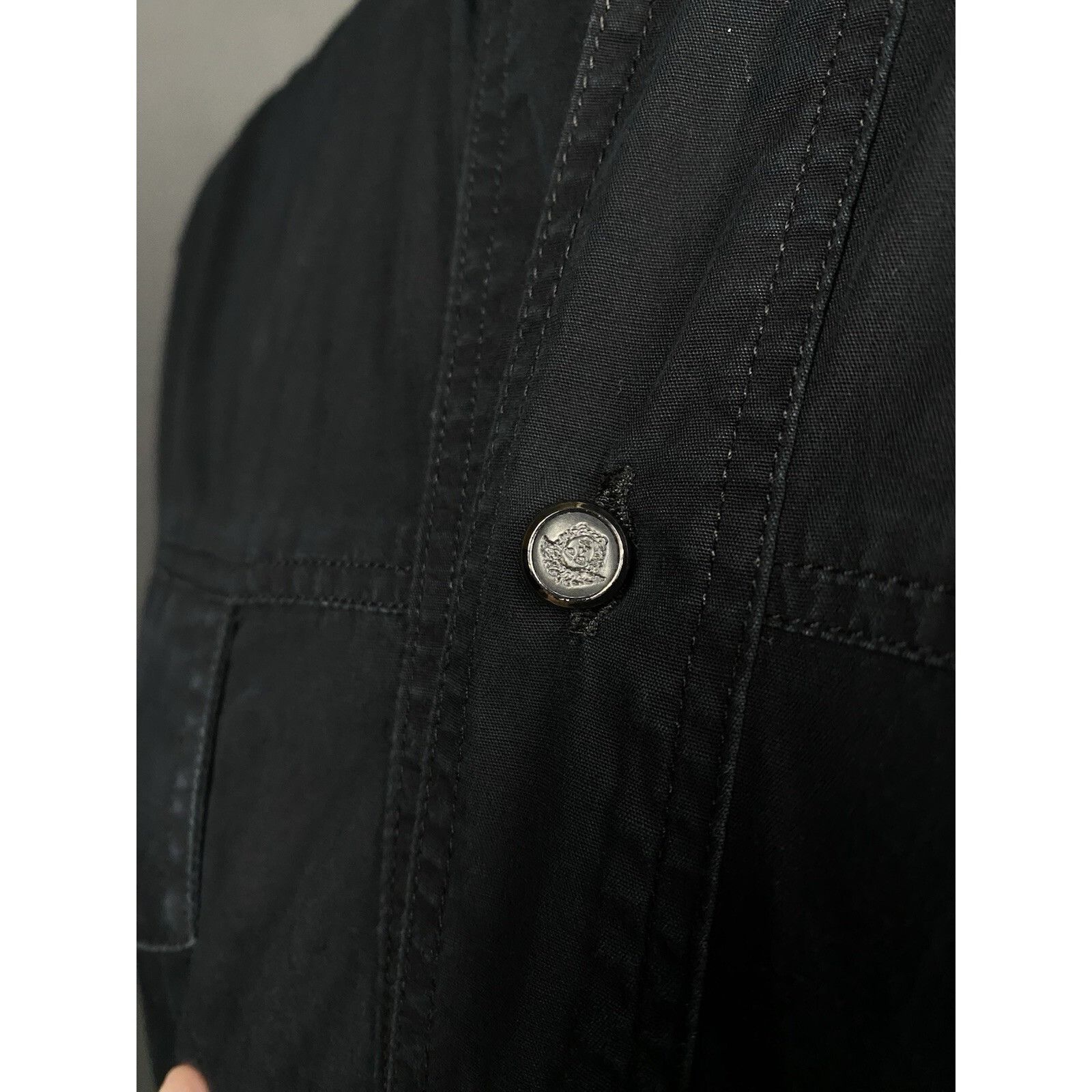 Versace Versace VTG Multiopocket Men's Black Longsleeve Shirt Size M Size US M / EU 48-50 / 2 - 7 Thumbnail