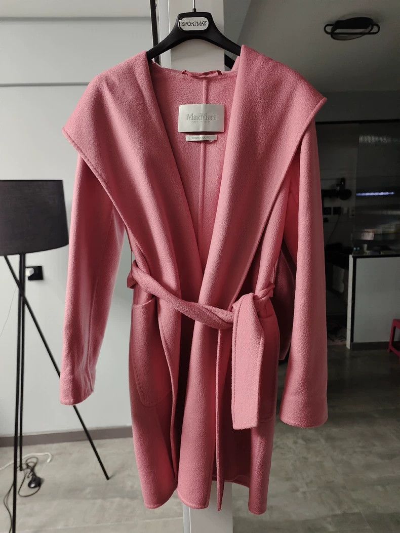 Max Mara MaxMara Pink Water Wave Wool Coat -dmc Size US S / EU 44-46 / 1 - 1 Thumbnail