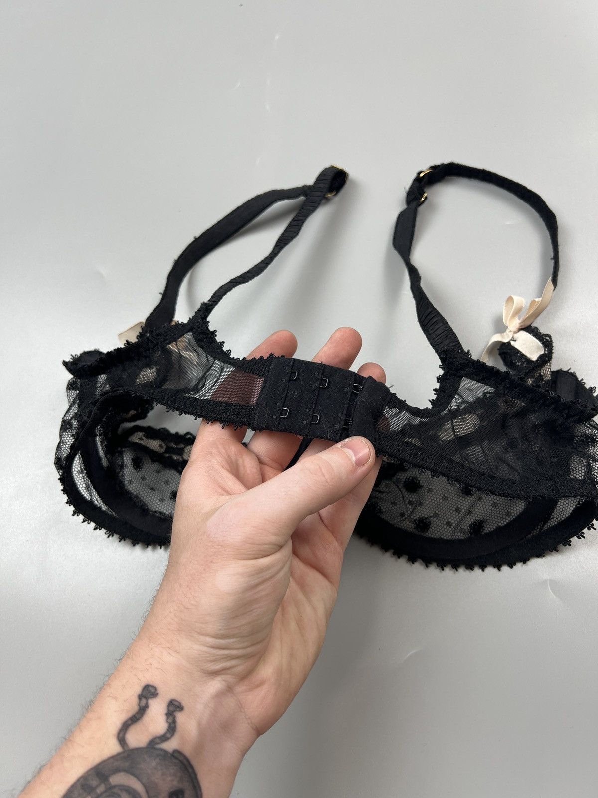 Designer Agent Provocateur Threadwork Bra And Suspender (Y0599) Size L / US 10 / IT 46 - 10 Thumbnail