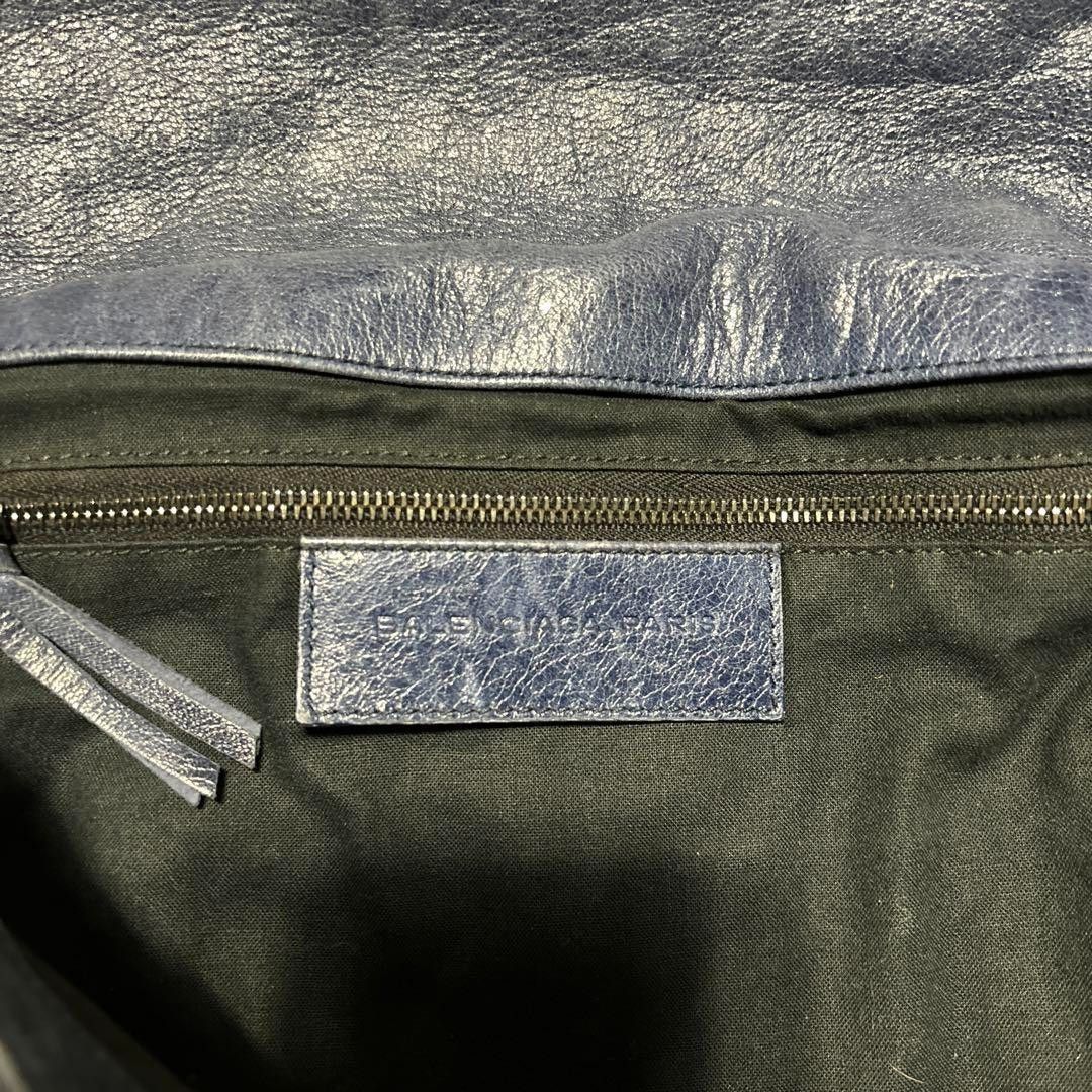 Balenciaga Balenciaga - City Bassus Handbag Flap Gray Blue Leather Size ONE SIZE - 5 Thumbnail
