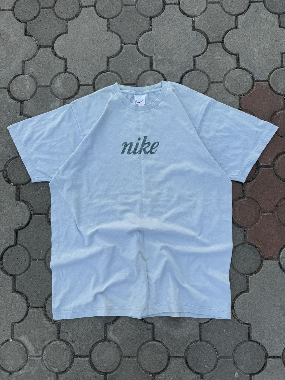 Nike × Vintage Vintage Nike Spell Out Tee Shirt Big Logo Y2K USA Size US L / EU 52-54 / 3 - 1 Thumbnail