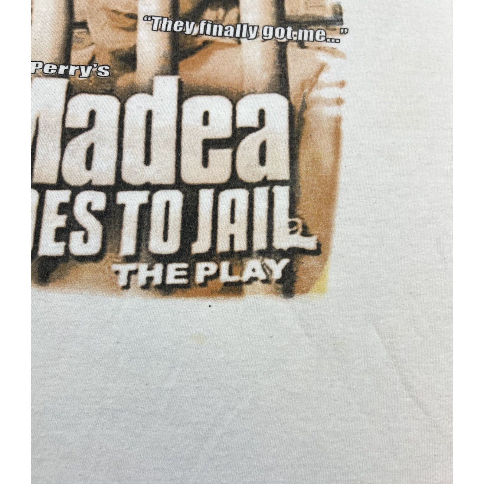 Gildan VINTAGE Tyler Perry Madea Goes To Jail Movie Promo T Shirt White XL Mens Short Sleeve Crew Neck Gildan Graphic Print Double-Sided Size US XL / EU 56 / 4 - 4 Thumbnail