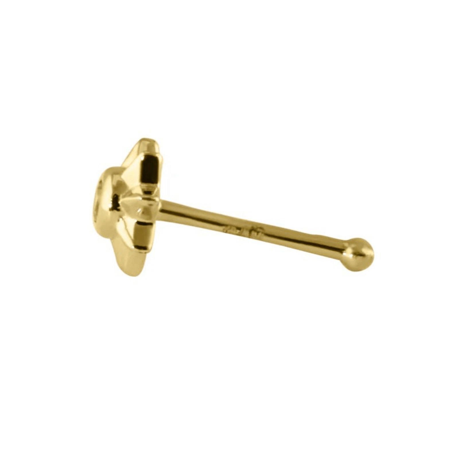 NBDN Nobrandedon Solid 14K Gold Sun CZ Nose Stud New Size ONE SIZE - 3 Thumbnail