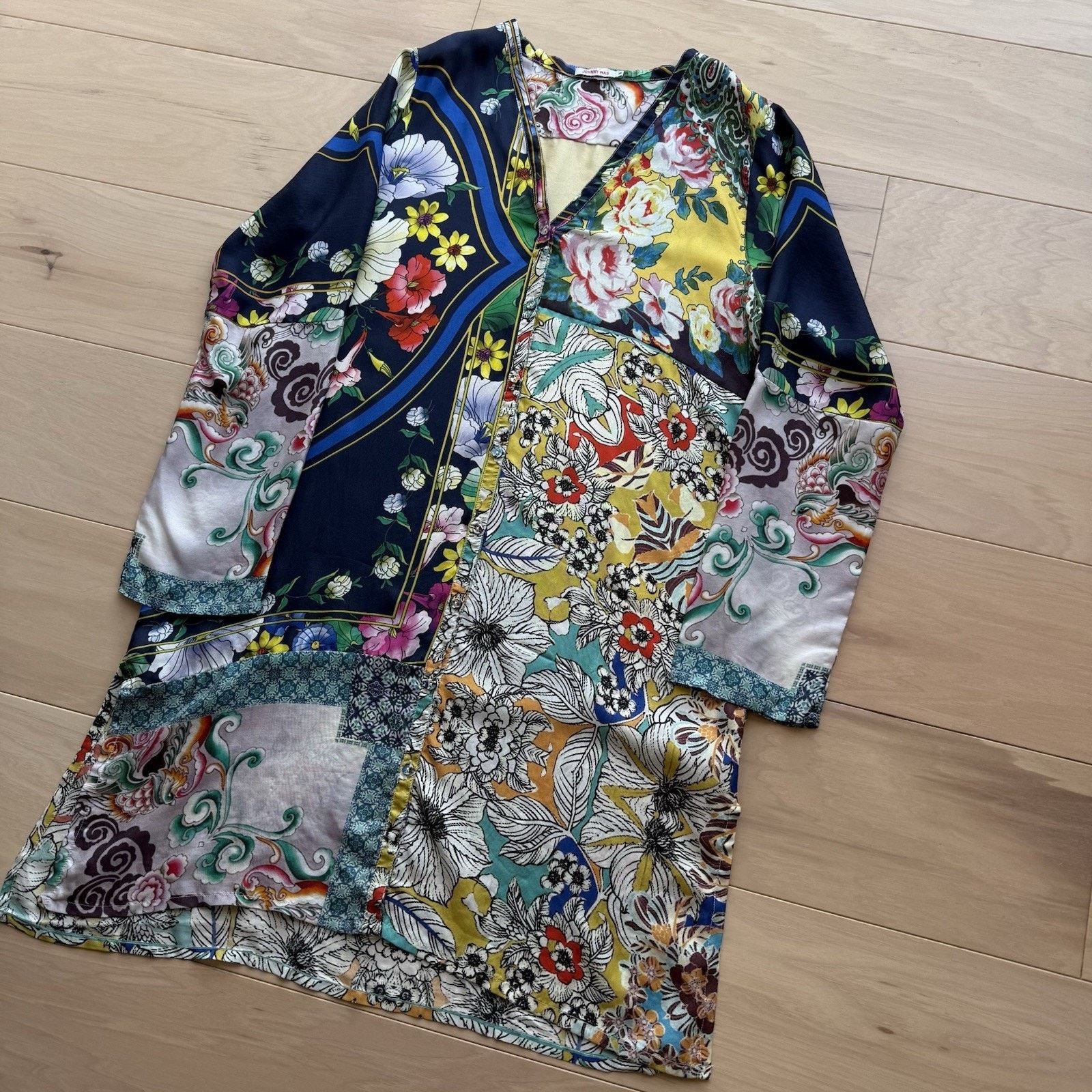 Designer × Johnny Was Johnny Was Silk Cardigan Women's Medium Multicolor Art Size M / US 6-8 / IT 42-44 - 12 Thumbnail