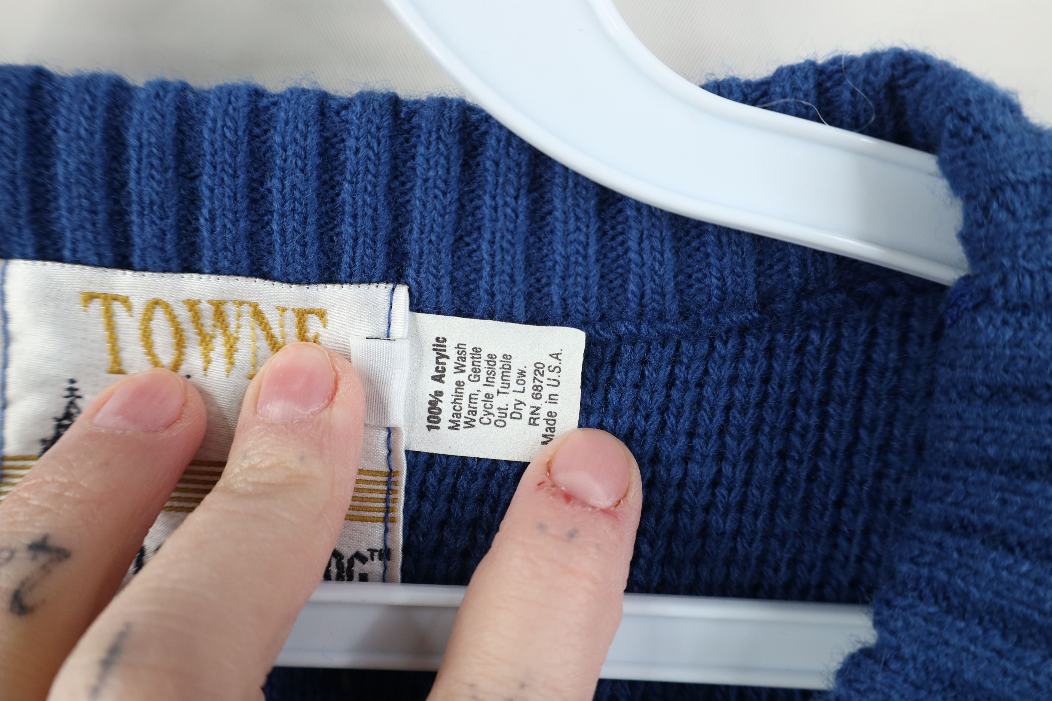 Vintage Vintage 90s Streetwear Ribbed Knit Sweater Blue USA Size US L / EU 52-54 / 3 - 7 Thumbnail