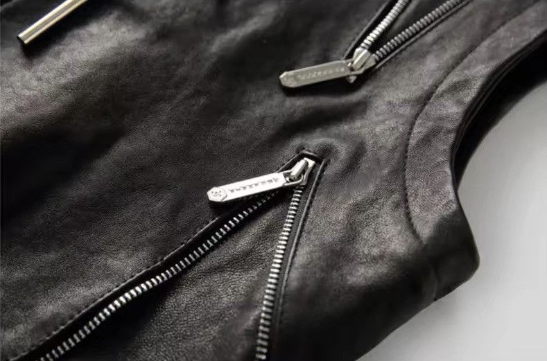 Japanese Brand × Leather Elegant Cool Black Pu Leather Vest Hoodie Size US XL / EU 56 / 4 - 8 Thumbnail