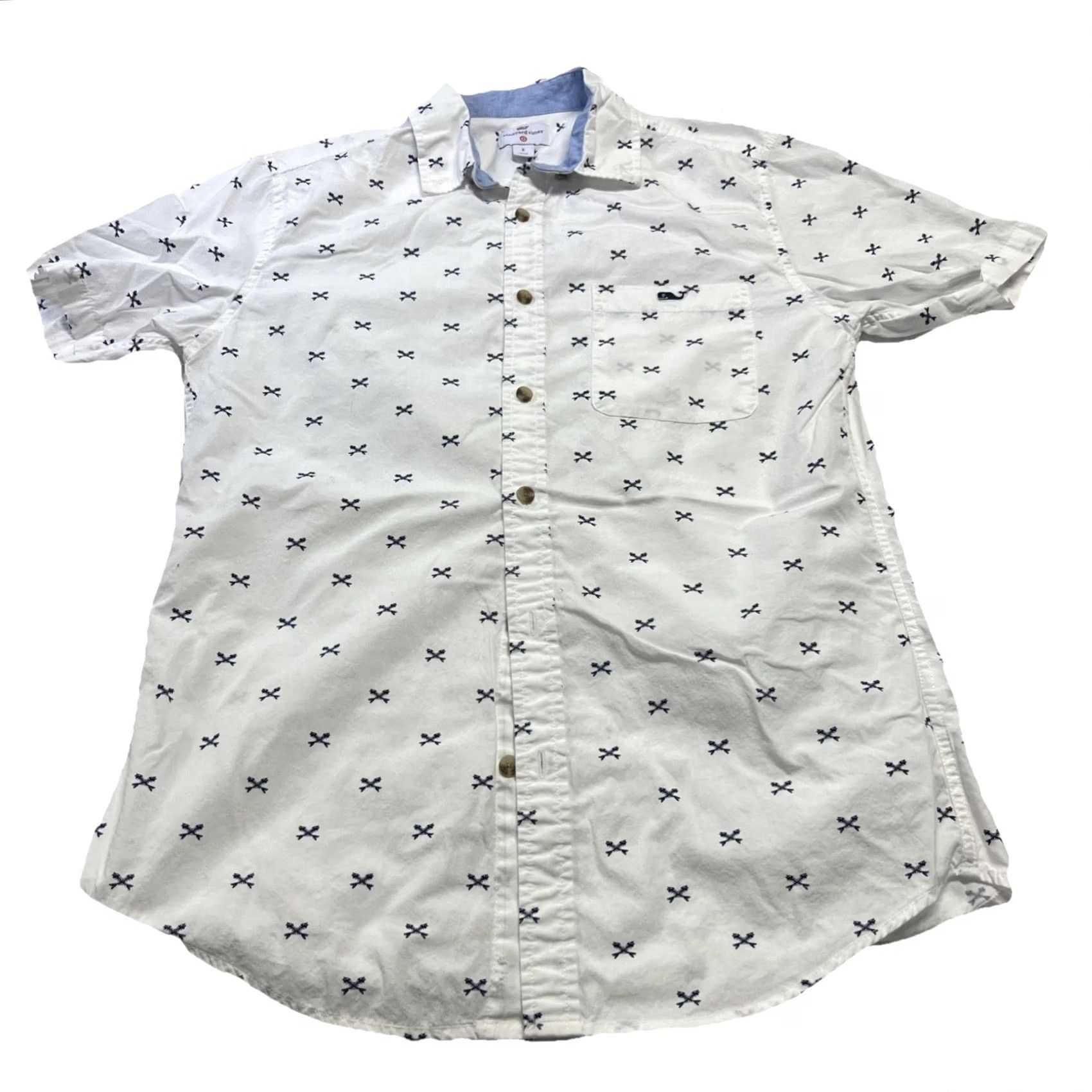 Vineyard Vines Vineyard Vines for Target Men’s Small White Nautical Print Button-Down Shirt Shirt Mens S White Nautical Print Button-Down Size US S / EU 44-46 / 1 - 3 Thumbnail
