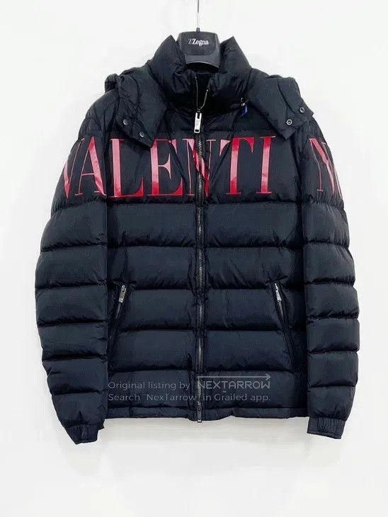 Valentino Valentino Letter print men's hooded down jacket Size US XL / EU 56 / 4 - 1 Thumbnail