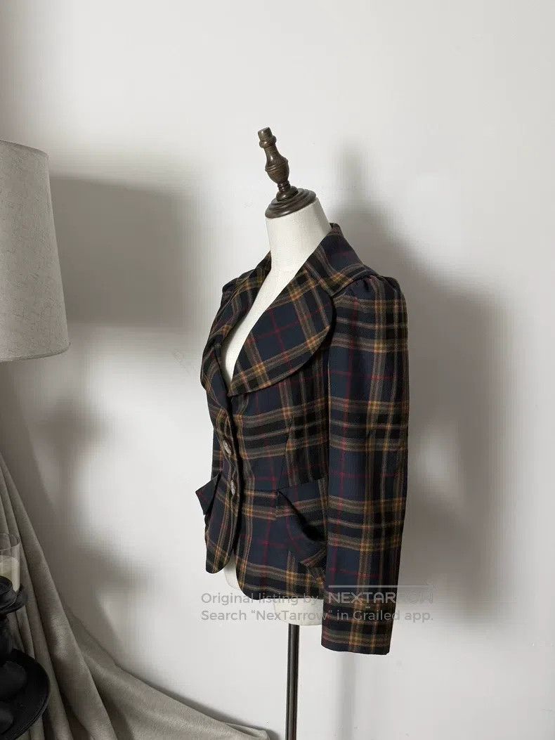 Vivienne Westwood Vivienne Westwood Yellow and blue plaid wool blazer Size M / US 6-8 / IT 42-44 - 2 Thumbnail