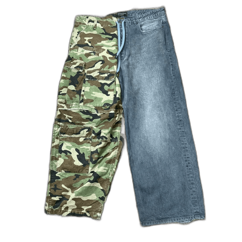 Balenciaga SS24 Camo Patchwork Baggy Jeans