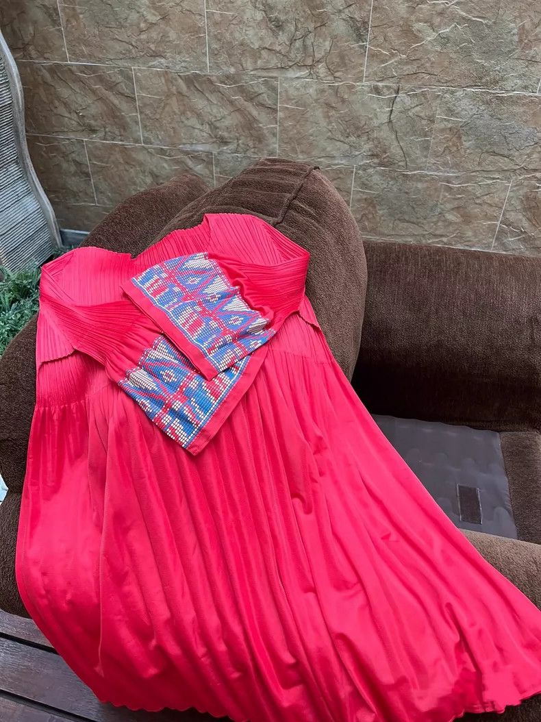 Issey Miyake Issey Miyake size:3 Red pleated dress Size XS / US 0-2 / IT 36-38 - 7 Thumbnail