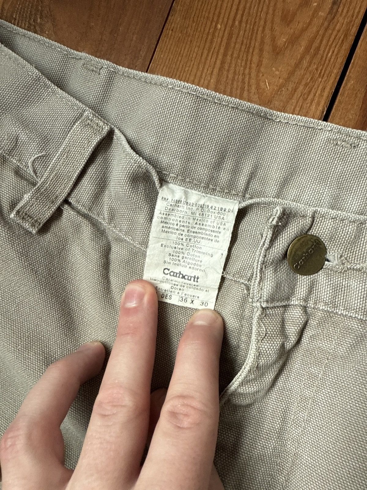 Carhartt Vintage 90s Carhartt Grey Carpenter Canvas Work Pants Size US 36 / EU 52 - 4 Thumbnail