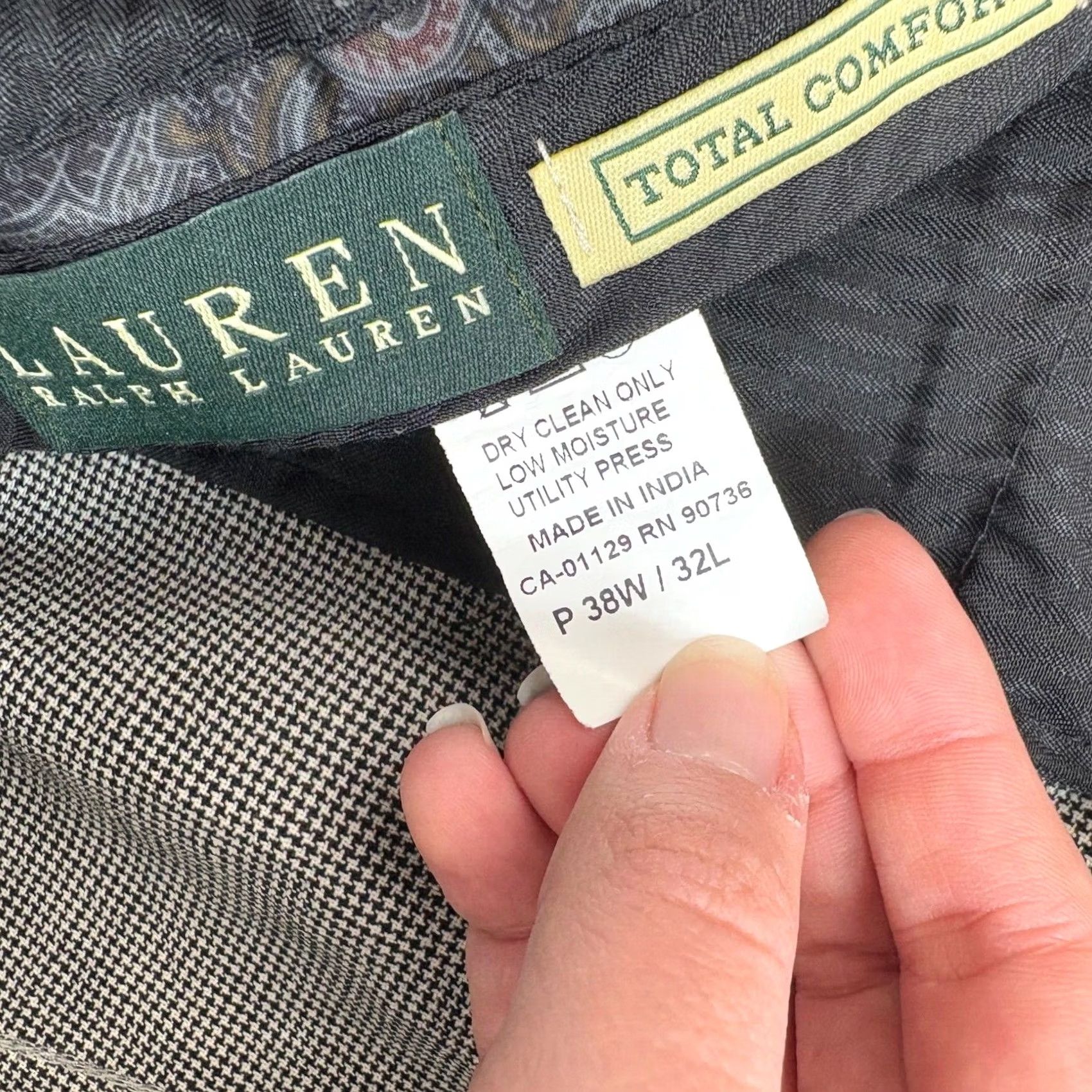 Ralph Lauren Lauren Ralph Lauren Pant Men 38x32 Houndstooth Pleated Dress Pants Slim Cuffed Black 90s Preppy Mens Size US 38 / EU 54 - 4 Thumbnail