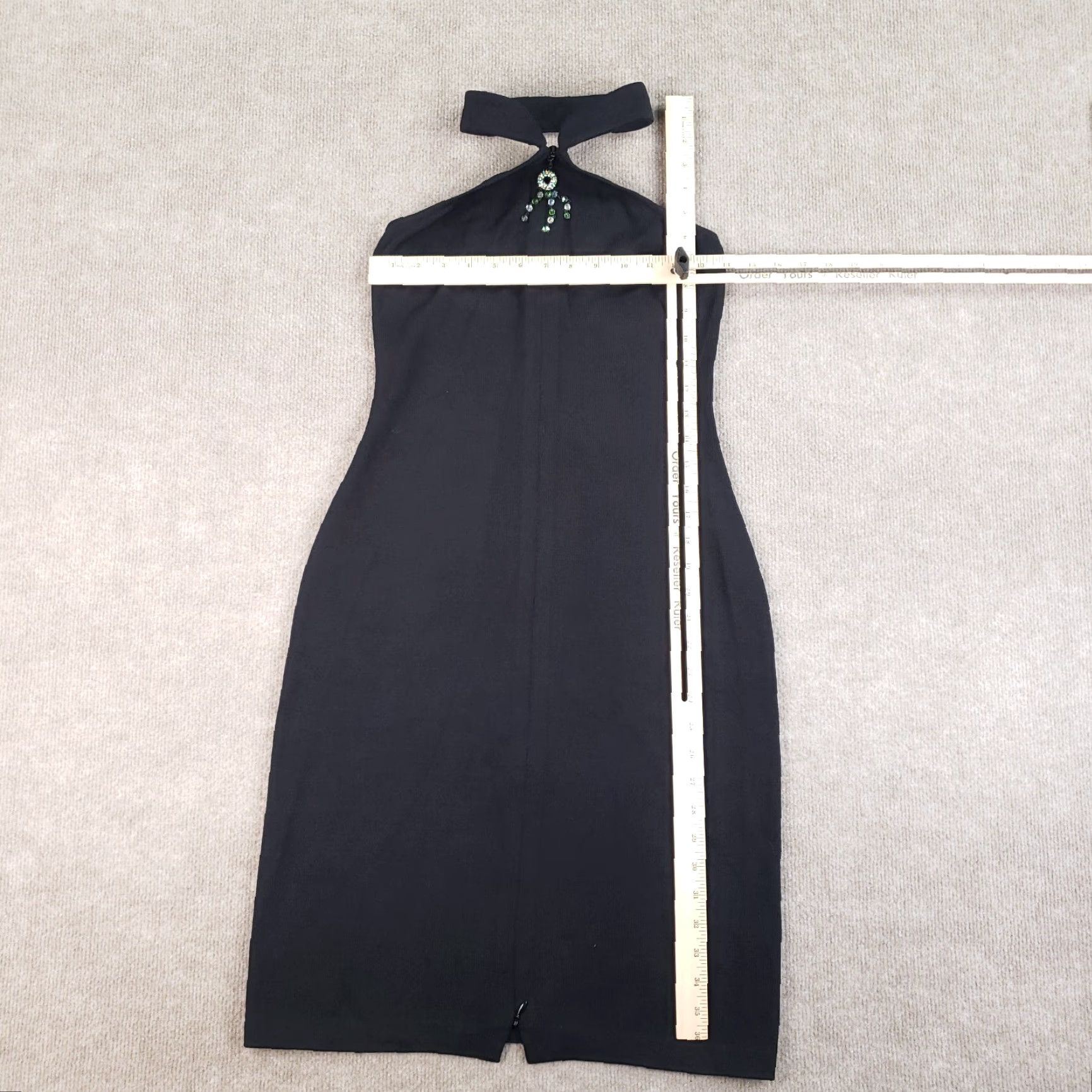 St. John St John Dress Women's 2 Black Halter Beaded Neck Evening Jewel Shift Long Party/Cocktail Size XS / US 0-2 / IT 36-38 - 2 Thumbnail