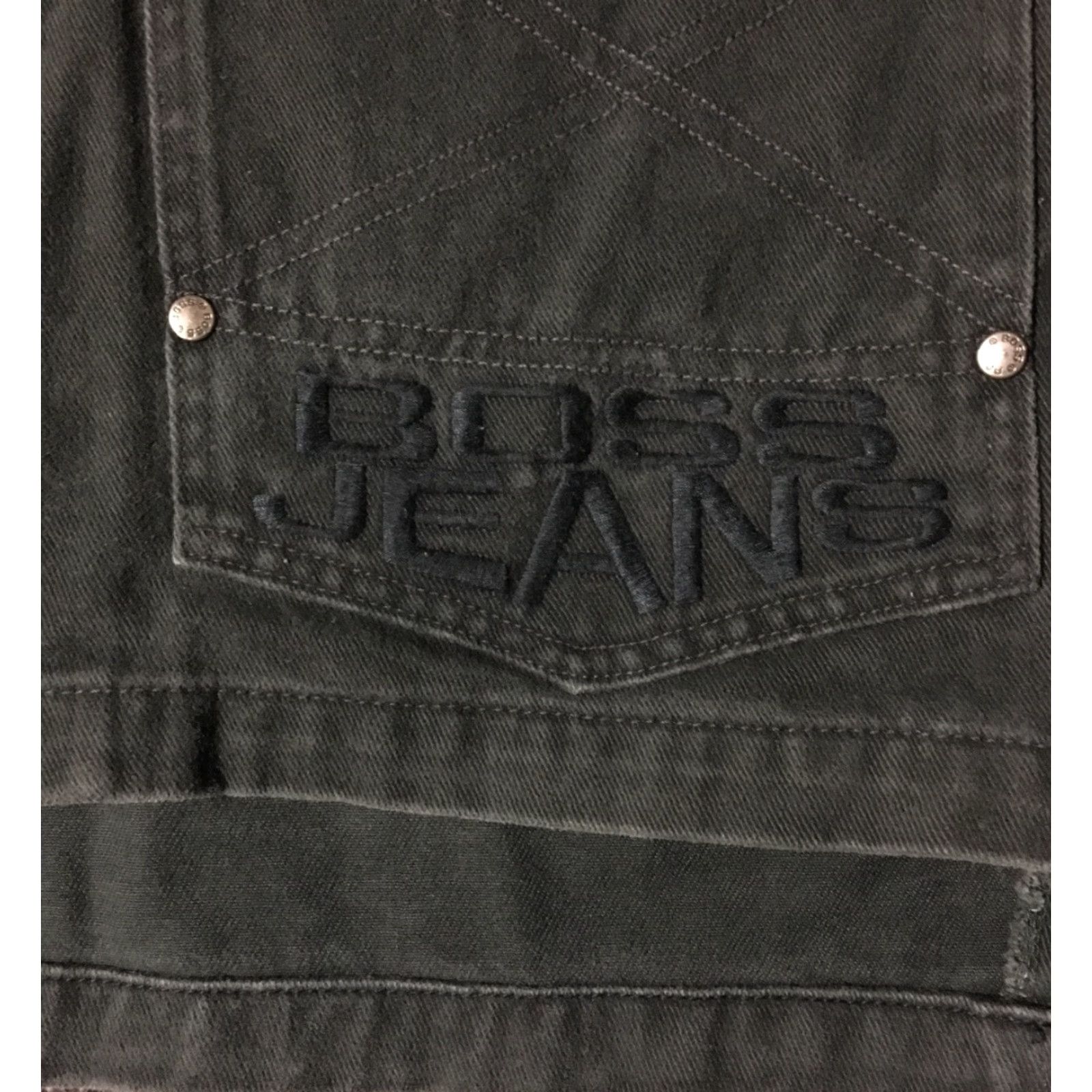 Hugo Boss VINTAGE Hugo Boss Jeans Faded Denim Vest L XL Green Shirt Men 90s Biker Grunge Hip Hop NYC Rock Western USA Fashion Designer Size US 33 - 2 Thumbnail